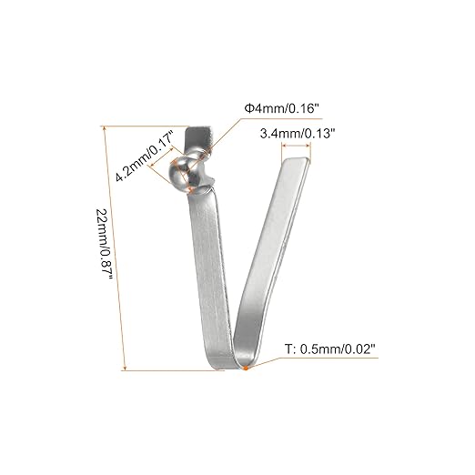 HARFINGTON 30pcs Single Button Kayak Paddle Snap Spring Clip 4x4.2x22mm 65Mn Spring Steel V-Shaped Hollow Lift Telescopic Locking Tube Pole Clips for Tent Umbrella Camping