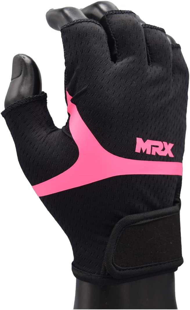 MRX Weight Lifting Gloves for Women Breathable Workout Gloves Anti Slip Padded Shock-Absorbing Extra Grip Palm Protection Half Finger Exercise Gloves for Gym, Cycling, Training, Weightlifting, Size : Medium