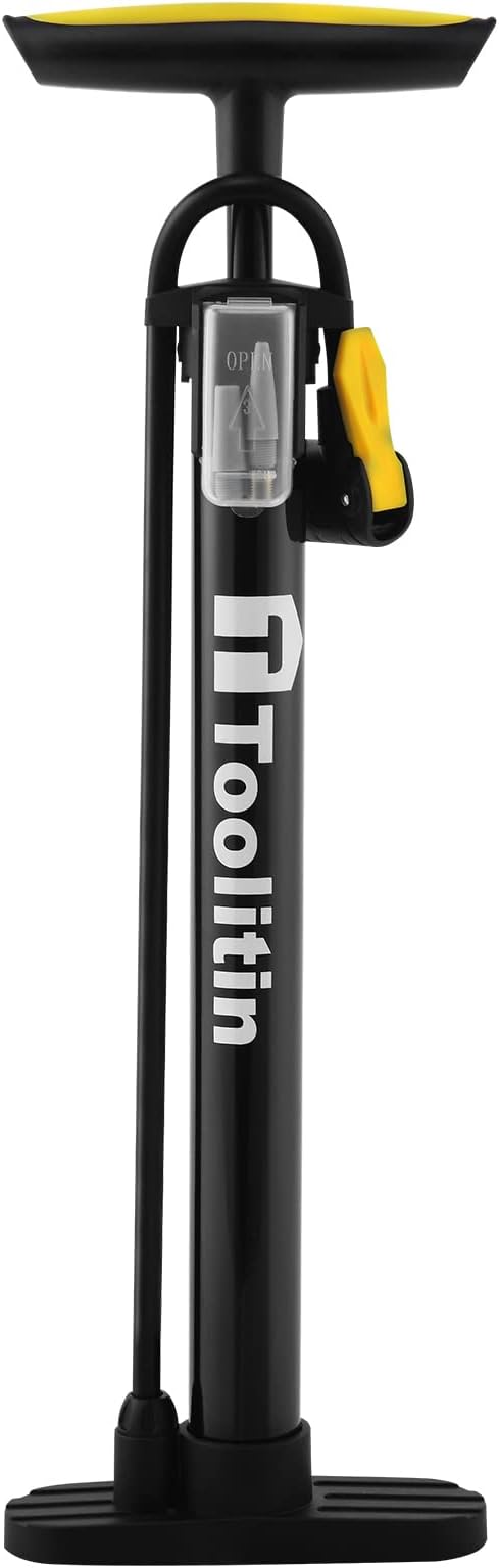 Bike Pump with Gauge,High Pressure,Floor Bicycle Pump Compatible with Presta and Schrader Valve,Bike Tire Pump for Road Bike,MTB,Hybrid,Balls…