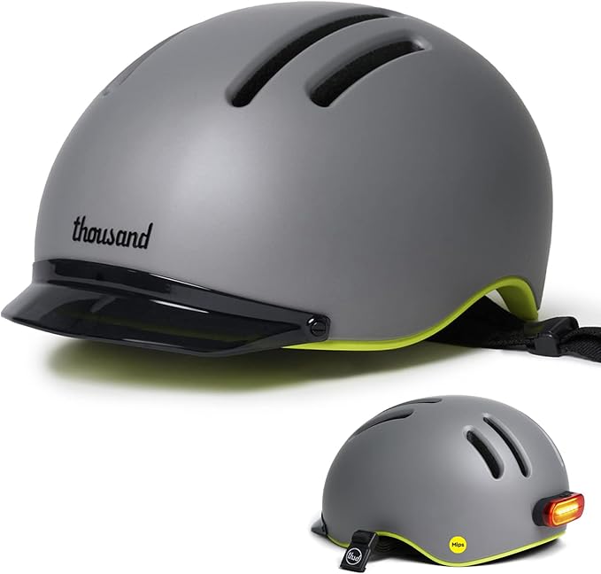 Thousand Chapter MIPS Adult Bike Helmet - LED Tail Light, Cycling & Bicycle Safety Certified, Lightweight & Low Profile, Men & Women, Lockable PopLock