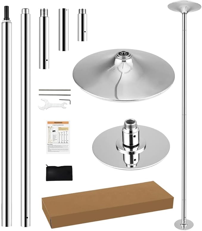 Dance Pole Set -Premium Height Adjustable 7.38-8.85ft Portable 45mm Diameter 360°Spinning Dancing Pole for Home,200KGS Capacity,Drill-Free Installation with Floor-to-Ceiling Stability