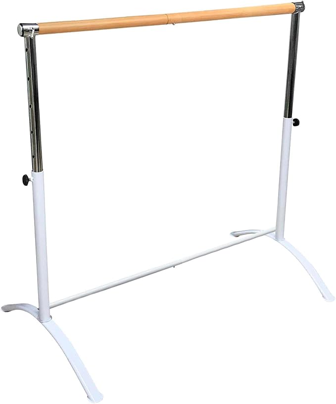 Ballet Barre Portable for Home or Studio, Height Adjustable Bar for Stretch, Pilates, Dance or Active Workouts, Single or Double Bar, Kids and Adults