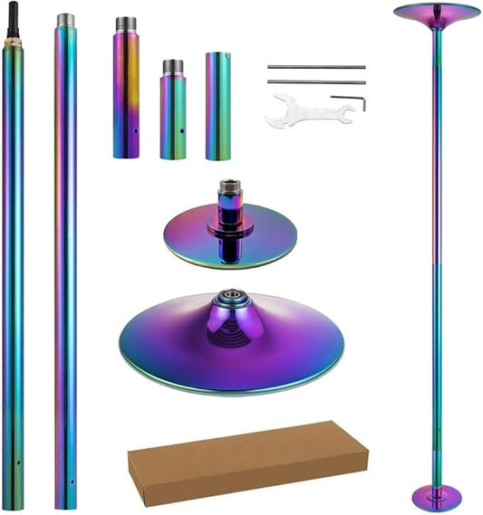 Dance Pole Set -Premium Height Adjustable 7.38-8.85ft Portable 45mm Diameter 360°Spinning Dancing Pole for Home,200KGS Capacity,Drill-Free Installation with Floor-to-Ceiling Stability