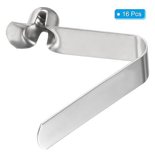 PATIKIL 8.3x8mm Kayak Paddle Snaps, 16 Pack Tent Pole Clips Steel V Shaped Single Pin Push Button Spring Clips Lock Tube Pole Clips for Camping Awning
