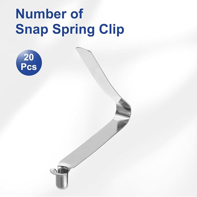 HARFINGTON Single Button Kayak Paddle Snap Spring Clip Spring Steel V-Shaped Hollow Lift Telescopic Locking Tube Pole Clips for Tent Umbrella Camping