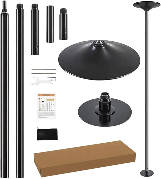 Dance Pole Set -Premium Height Adjustable 7.38-8.85ft Portable 45mm Diameter 360°Spinning Dancing Pole for Home,200KGS Capacity,Drill-Free Installation with Floor-to-Ceiling Stability