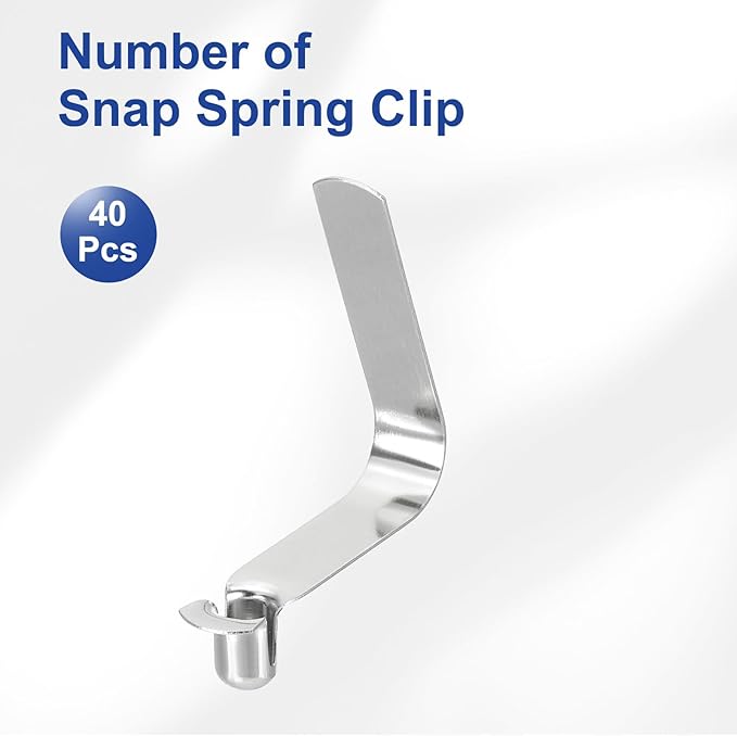 HARFINGTON Single Button Kayak Paddle Snap Spring Clip Spring Steel V-Shaped Hollow Lift Telescopic Locking Tube Pole Clips for Tent Camping