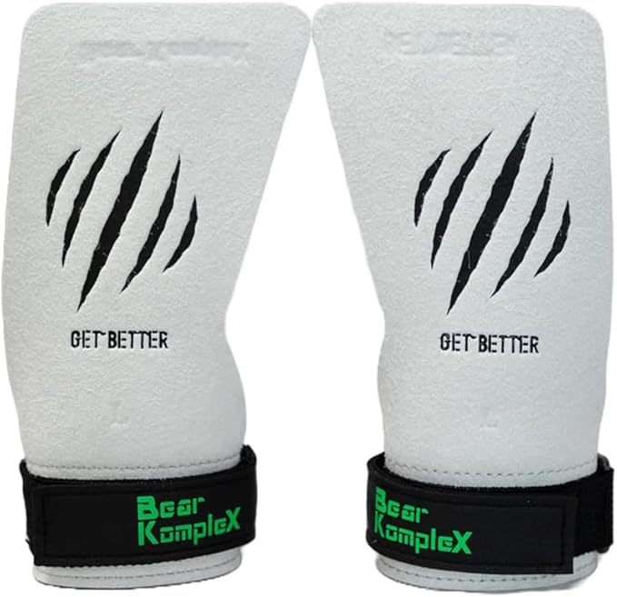 Bear KompleX No Hole Pinnacle Hand Grips for Workouts, Pull-ups, Weightlifting, WOD Gymnastics, Crosstraining Palm Grips with Wrist Wraps, Hand Protection from Rips and Blisters, 1 Pair