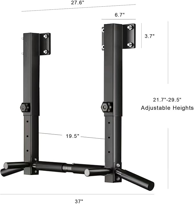 Wall Mount Pull Up Bar, Joist Mount Pull Up Bar, Beam and Rafter Mounted Chin Up Bar for Home Gym With Wood Mount and Wall Mount Screws