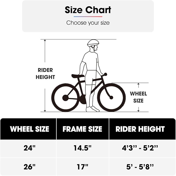 HILAND 24 26 inch Mountain Bike for Men Women, 18 Speeds High-Carbon Steel Frame, Sport Cycling MTB Bicycle for Adult