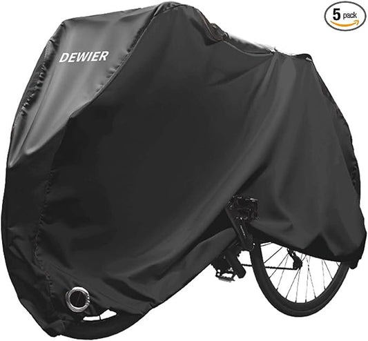 Bike Cover Waterproof Outdoor 420D Heavy Duty Ripstop XL Fits 1 or 2 Bikes with Lock Holes and Buckles Wind and Snowproof for All Season Use on Mountain Road Electric Bicycles