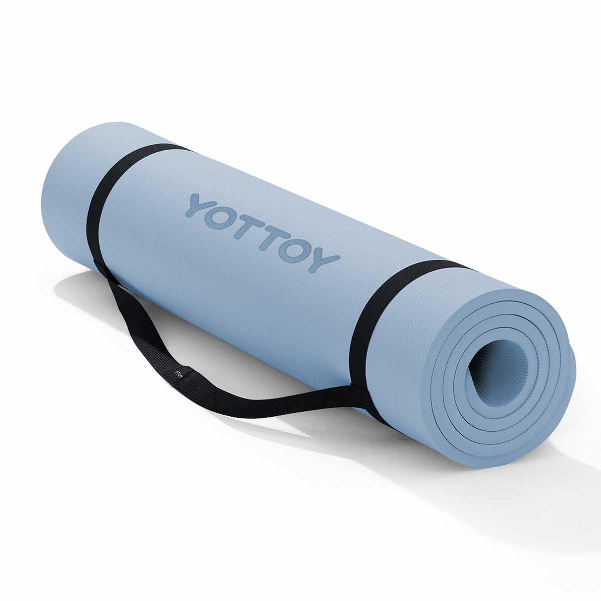 YOTTOY Yoga Mat，Extra Thick Yoga Mat (1/2inch),Professional TPE Exercise Mat,Non-Slip Workout Mat for Yoga, Pilates, Fitness, Barefoot Workouts, Home Gym Studio with Strap