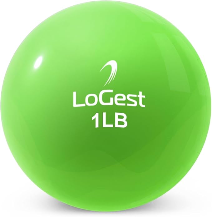 Logest Weighted Toning Exercise Balls Pair - Round Shape Medicine Ball - 1LB 2LB 3LB 4LB 5LB 6LB Available - Toning Muscle for Men & Women - Color-Coded Difficulty Levels