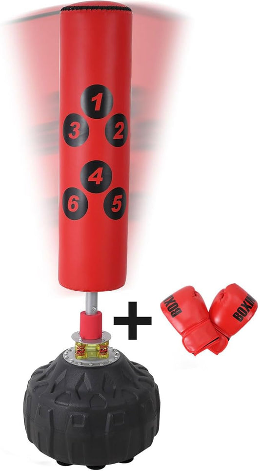 Towallmark Punching Bag with Stand - 70inch, 203lbs Bearing, Freestanding Heavy Boxing Bag for Adult Youth