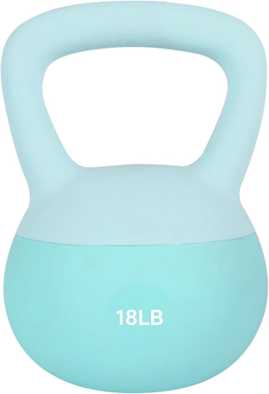 Leikefitness Soft Kettlebells,Steel Shot Filled Weights for Women and Men,Color Coded Anti Slip Soft Kettlebells,Home workout