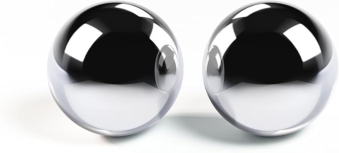 Baoding Balls 2.1 Inch Stainless Steel Meditation Balls, Hand Exercise Massage Balls for Home Office Exercise, Stress Relief, Anxiety Reduction (Without Bell Sound)