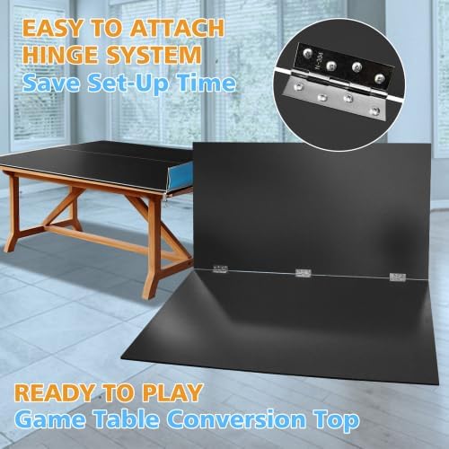 7/8/9ft Mid-Size Ping Pong Conversion Top with Net Set for Billiard and Pool Tables - Regulation Top Converts Billiards into Ping Pong Table Blue/Green/Black