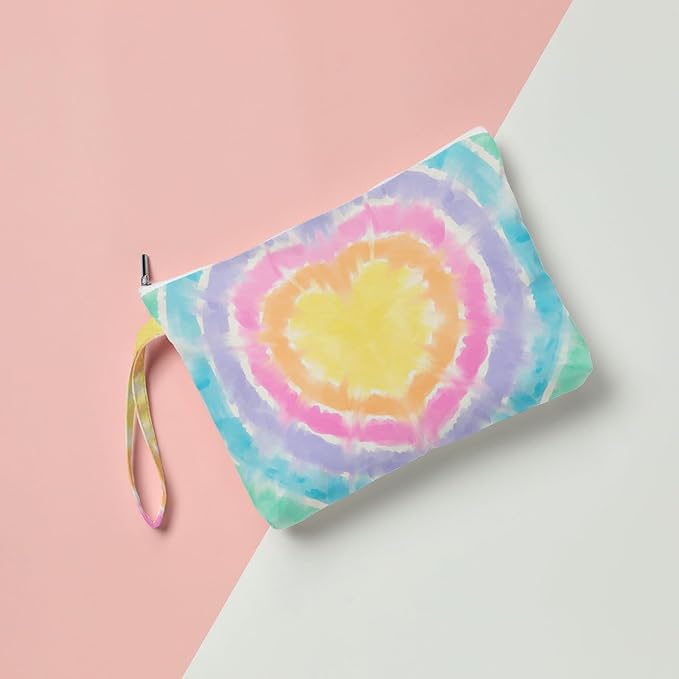 Fokongna Travel Makeup Bag - Zipper Pouch for Women, Sister, Friends - Beach, Pool, Yoga, Gym Clothes, Diapers - Ocean, Sea, Shells, Starfish