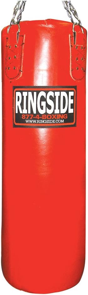 Ringside 100 lb. (Filled) Leather Boxing Punching Heavy Bag Workout Gym Equipment for MMA Muay Thai Kickboxing Training