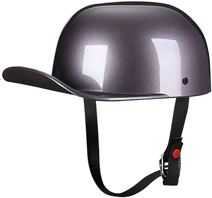 Vintage Open Face Motorcycle Helmet Retro Baseball Cap Half Helmets Men Women for Cruiser Street Scooter Moped Cap Jet with Mask Glasses - DOT Certified