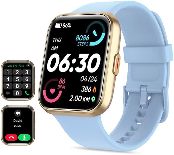 Smart Watch for Men Women(Call Receive/Dial), Alexa Built-in, 1.8" Touch Screen Fitness Tracker with Heart Rate Sleep Tracking, 100 Sports Modes, IP68 Waterproof Smartwatch for Android iPhone