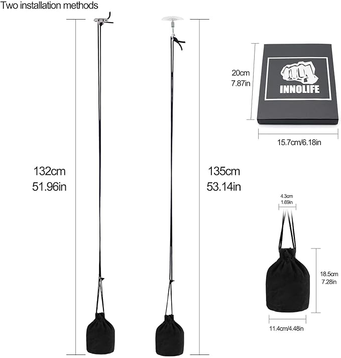 INNOLIFE Boxing Slip Bag, Dodge Hide Speed Bag, MMA Pendulum Training, Black