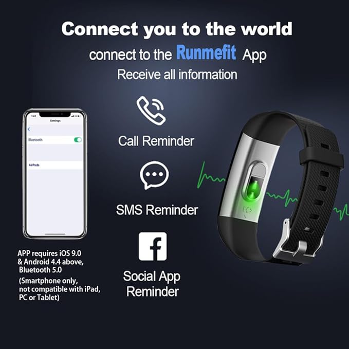 Fitness Tracker with Heart Rate Monitor/Step Counter/Calories, Activity Tracker Smart Watch Sleep Monitor, IP68, Health Tracker Pedometer for Man Women