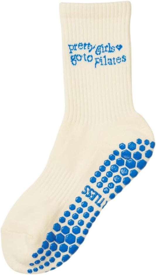 Crew Half Calf Grip Socks, Cutest Fruits Pilates Socks, Ruffle socks, Non-Slip, Barre Yoga Fitness