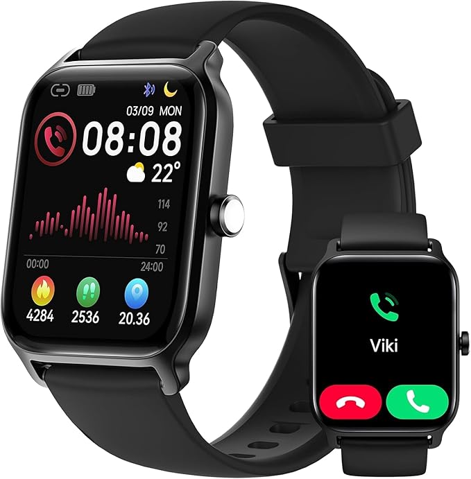 Tensky Smart Watch for Men Android & iPhone, Alexa Built-in, 1.8" Fitness Tracker with Answer/Make Call, IP68 Waterproof/SpO2/Heart Rate/Sleep/Monitor, Activity Tracker for 100+Sport Modes
