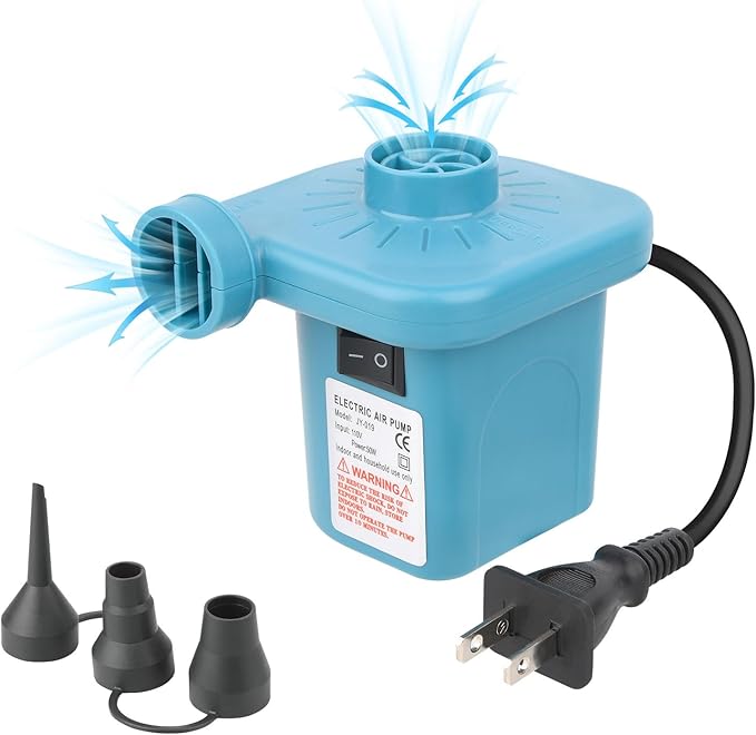 Bestrip Electric Air Pump, Air Pump for Inflatables Air Mattress Couch Pool Floats，Inflatables Boat Raft Toys, AC/DC Pump