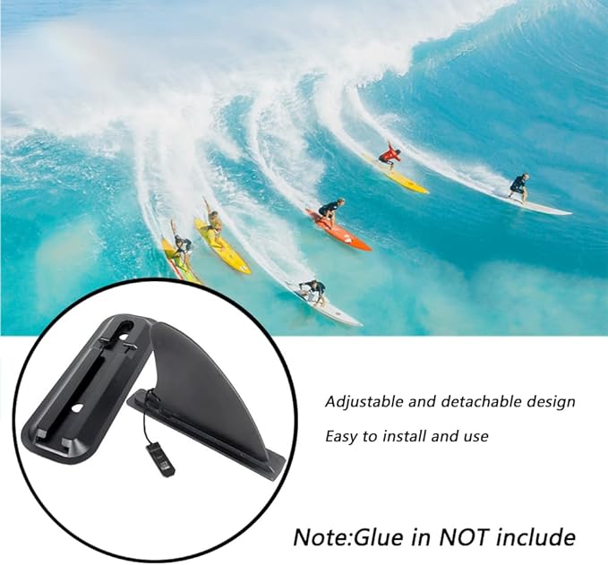 1 Pairs Surfing Fins, Inflatable Paddle Board Fins, 4-inch Center Fin with Base,Detachable Fin Dock Tail Fin for Long Board Paddle Board Surfboard Surfing Kayak Fin