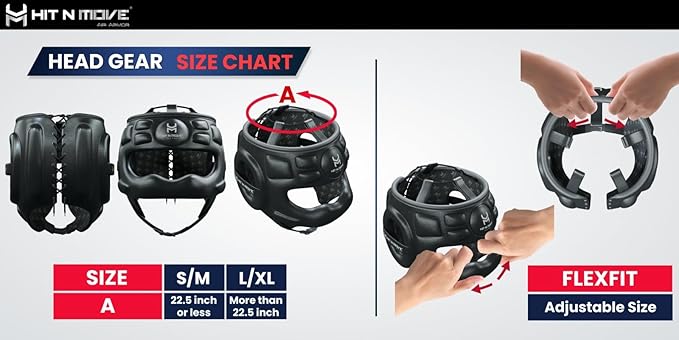 HIT N MOVE® Air Armor Face Saver Boxing Headgear, Lightweight Protective Gear for MMA, Kickboxing, Martial Arts, Training & Sparring and Combat Sports