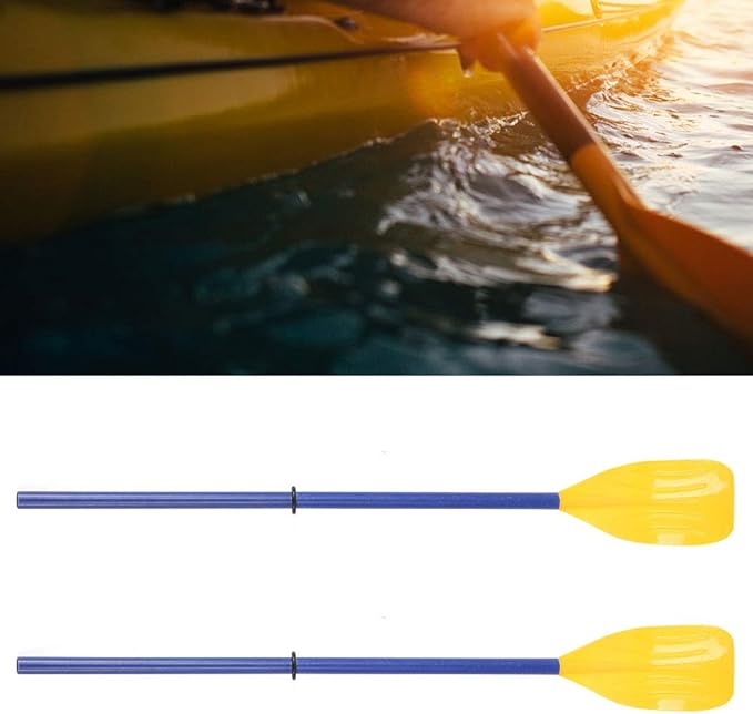 Kayak Paddles, Detachable Canoe Oars Inflatable Boat PVC Adjustable Fishing Water Sports Accessory Safety Paddleboard Blade for Recreational Kayaking Rubber Dinghy Boating Outdoor Lifeboats Rafting