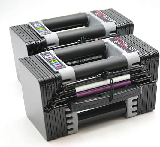 PowerBlock Elite EXP Adjustable Dumbbells, Sold in Pairs, Stage 1, 5-50 lb. Dumbbells, Durable Steel Build, Innovative Workout Equipment, All-in-One Dumbbells, Expandable with Expansion Kits