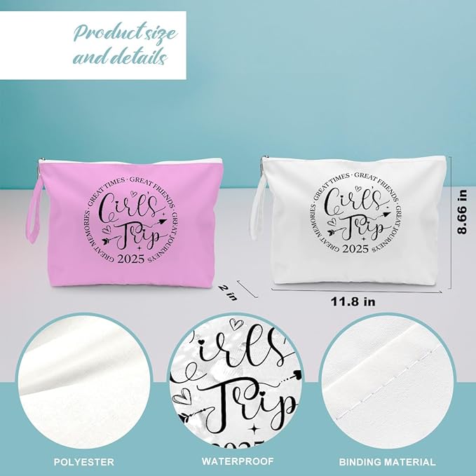 Fokongna 2PCS Girls Trip Gifts Wet Bag Wet Dry Bag Beach Bag Favors, for Swimsuit Toiletry Bag Travel Essentials For Women, Beach Travel Gym Wet Dry Bag for Swimsuit Dirty Diaper Bag