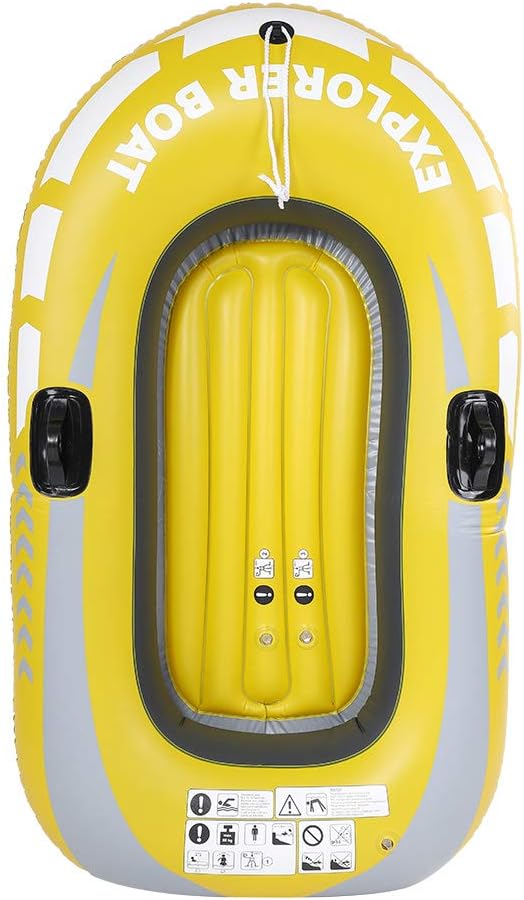 1 Person PVC Inflatable Kayak Boat 55kg Capacity Portable Fishing Canoe for Drifting and Diving