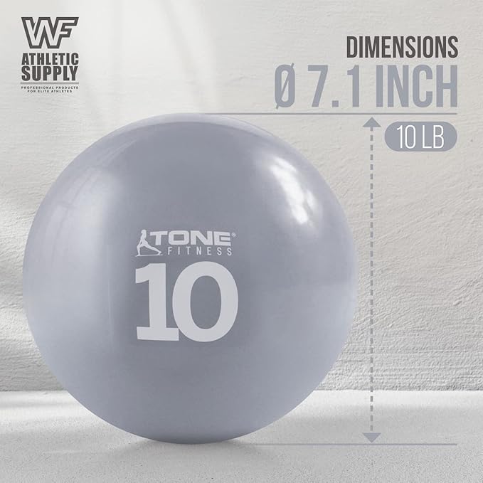 CAPHAUS Soft Weighted Exercise Ball, Weighted Toning Ball, Soft Medicine Balls for Exercise, Yoga, Pilates & Physical Therapy, 6, 8, 10 LB, Option Available in Single, Pair & Set with Rack
