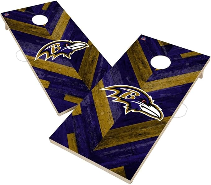 Football Team Cornhole Boards, 2x4 Regulation Corn Hole Game Set, Officially Licensed Cornhole Game, Perfect for Tailgates