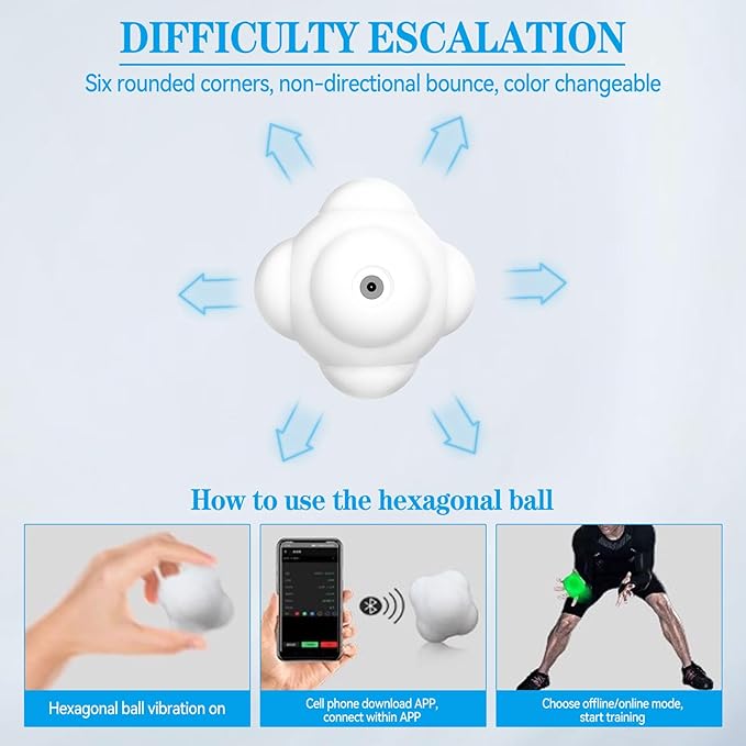 Agile Reaction Training Ball Set, 6 Colors Online/Offline Mode Speed Agile Reaction Ball Equipment Quick Response Training Ball Reflex Ball Tools for Enhancing Speed and Agility