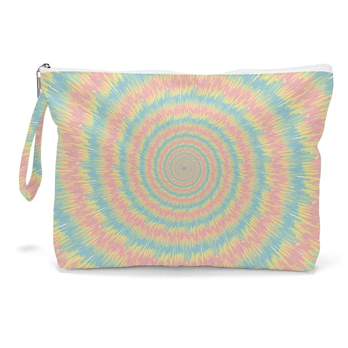 Fokongna Wet Dry Bag for Swimsuit, Travel, Beach, Diaper, Toiletry - Waterproof Large Makeup Pouch With Zipper - Women Girls Sister Friends Gifts - Starfish Sea Beach Rainbow Decor