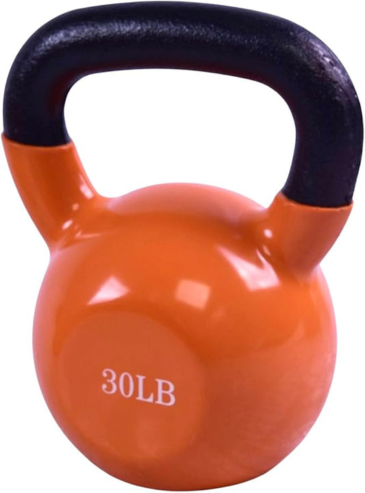 Vinyl Coated Kettlebell - Choose 20, 25, 30, 35, 40, 45 Lbs - Durable, Non-Slip Grip for Home Gym, CrossFit, Strength Training