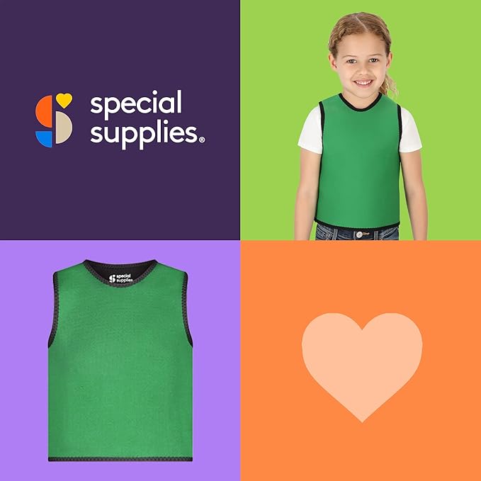 Special Supplies Sensory Compression Vest Deep Pressure Comfort (Green, X-Small)