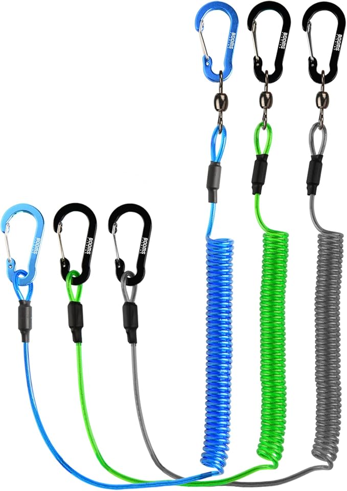 Booms Fishing T02 Fishing Pole Tether, Kayak Paddle Leash, Paddle Board Fishing Accessories, Heavy Duty Fishing Lanyard for Fishing Tools/Rods/Paddles