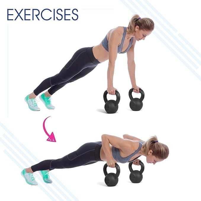Yes4All 5-80 lbs Cast Iron Kettlebell for Dumbbell Weights Exercises, Gym, Full Body Home Workout Equipment, Push up, Grip and Strength Training