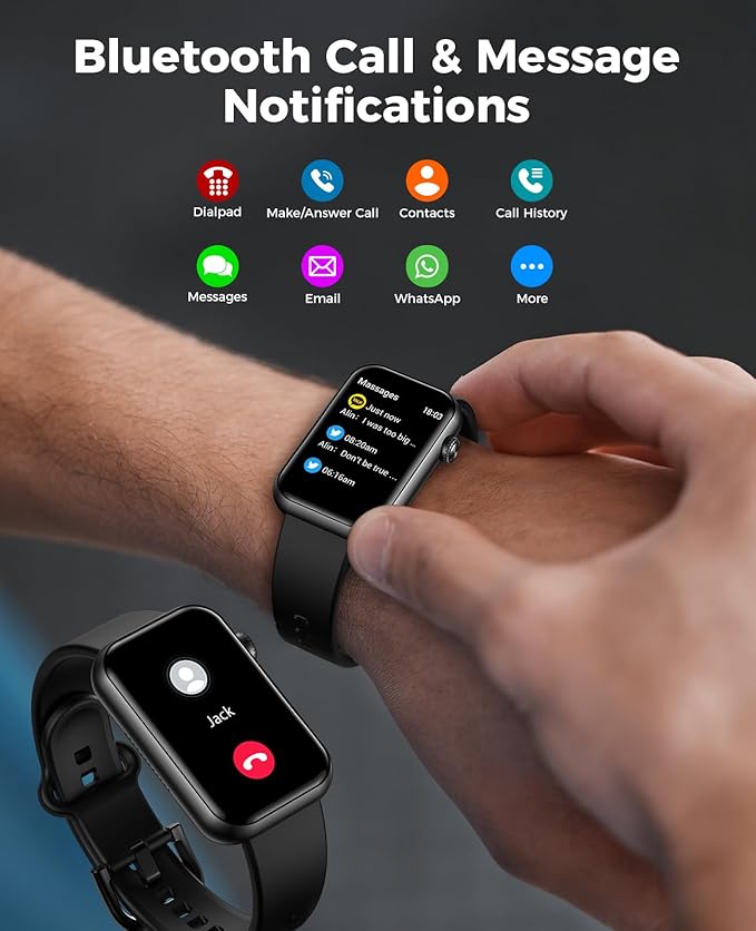Smart Watch Fitness Tracker (Answer/Make Calls), 24/7 Heart Rate Spo2 Blood Pressure Monitor Sleep Tracker, 114 Sports Modes Calorie Step Tracker Pedometer, Waterproof Activity Tracker for Women Men