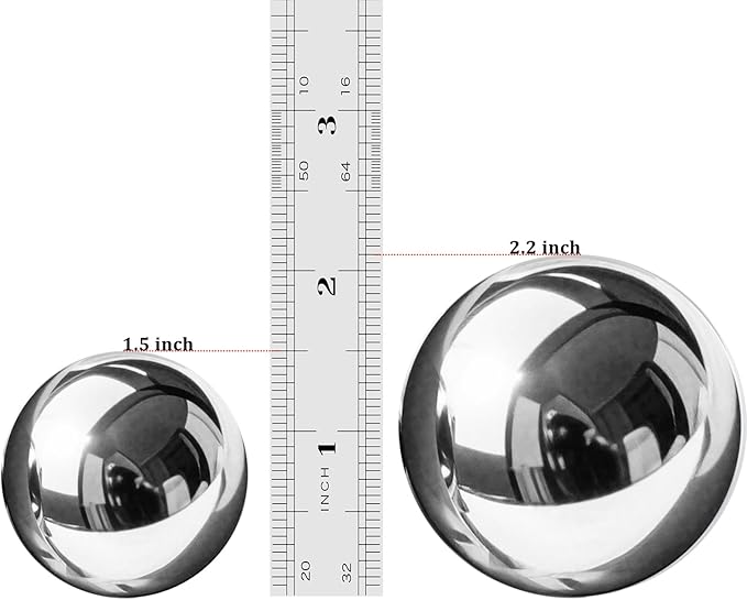 Baoding Balls with Chime 1.5 inch Stainless Steel Meditation Balls, Hand Exercise Massage Balls for Home Office Exercise, Stress Relief, Anxiety Reduction (1.5 Inch (with Bell Sound))