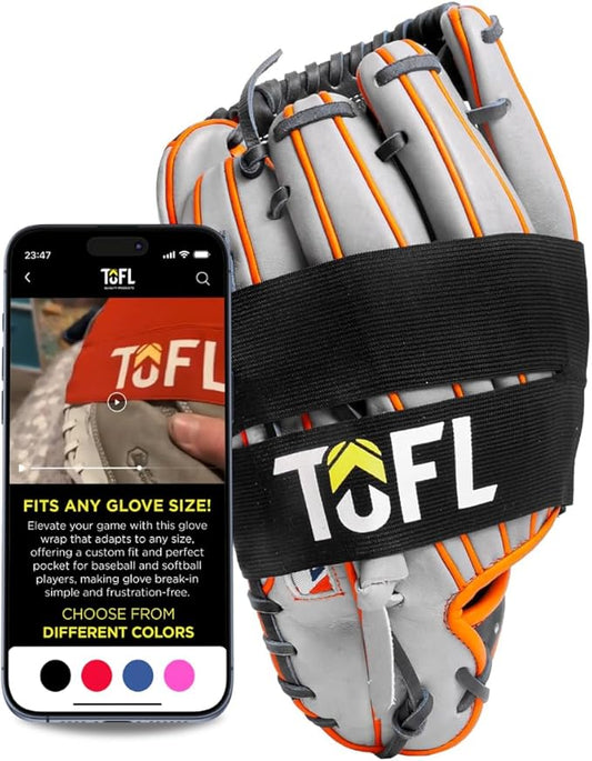 TOFL Baseball Glove Wrap | Premium Elastic Band for Perfect Glove Shape, Break-in & Maintenance | Shape Locker for Men’s & Women’s Softball, Adult & Youth Baseball Mitts, Fits Big & Small Sizes