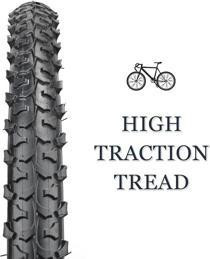 Mountain Bike tire, 24x1.95/26x1.95 Folding Replacement Bicycle Tires with Tire Levers and Tire Tubes, 24''/26'' Mountain Bicycle Tire for MTB Off-Road Bicycle Cycling