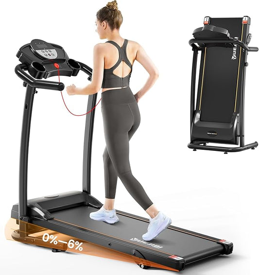 Treadmills for Home, 3.0HP Quiet Brushless Foldable Treadmill with Incline, Small Space Portable Running Walking Machine, 300 Lbs Capacity with Bluetooth APP & Pulse Monitor