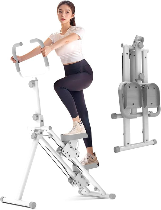 Leikefitness Stair Stepper for Home Gym,Vertical Climber Machine for Full-Body Workout,Foldable Cardio Stepper with Adjustable Handle and Treads for Women & Men (White)